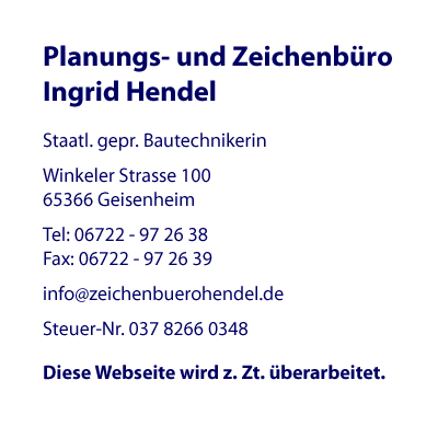 Planungs- und Zeichenb&uuml;ro Ingrid Hendel